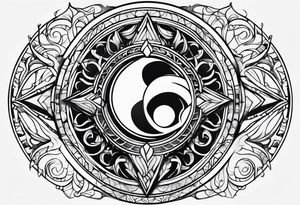 sacred moon strength tattoo idea