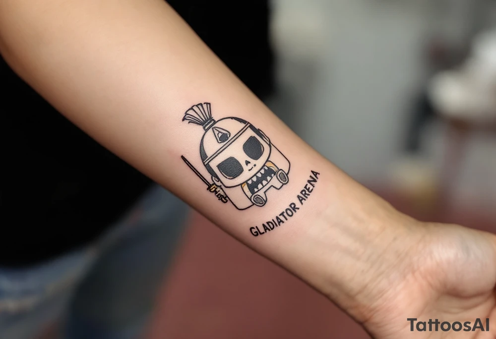 gladiator arena fight tattoo idea