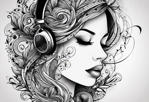 Imaginer un tatouage en lien avec la musique fix you et les paroles I will try to fix you. Inclure des notes de musiques tattoo idea