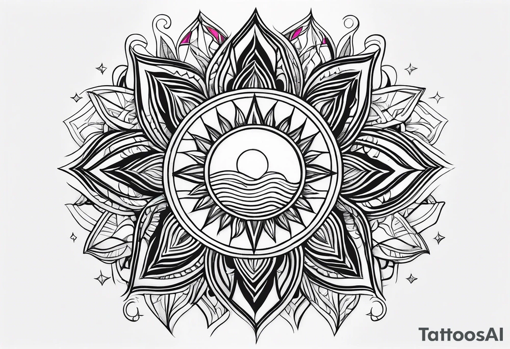 elif letter
 and sun tattoo idea