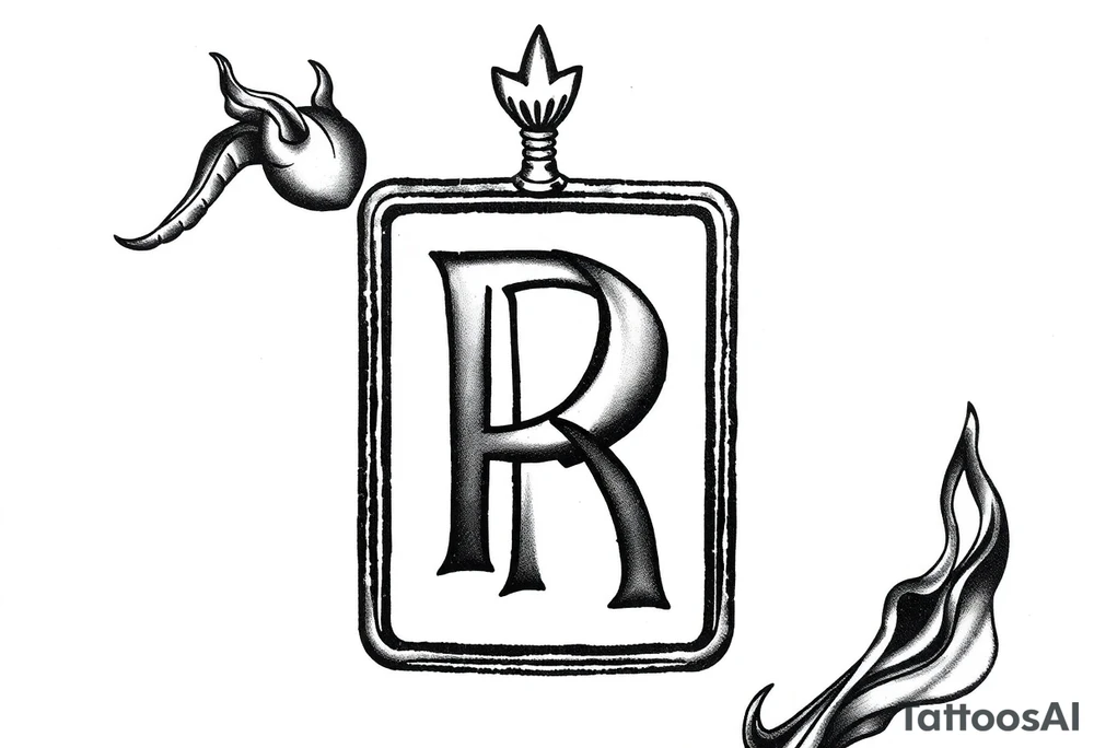 Rolls Royce logo by itself mostly black tattoo idea