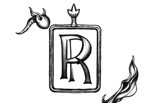 Rolls Royce logo by itself mostly black tattoo idea