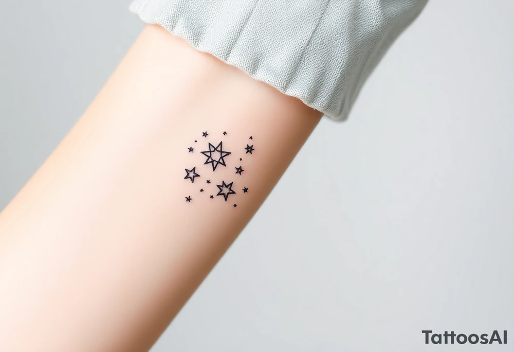 Aquarius elegant stars tattoo idea