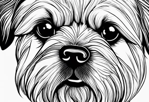 The contour of the face of a pekingese with shih tzu mixed race god. Nothing besides the face. As minimalist as possible. More minimalist! Make it a one line drawing. tattoo idea