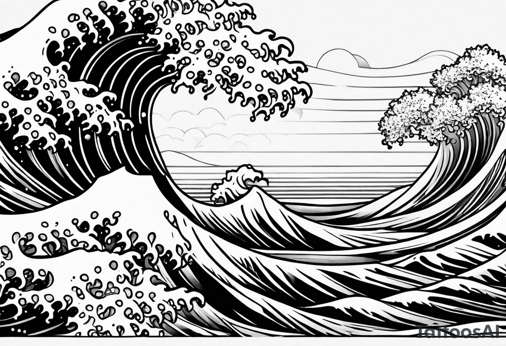 Waves on wrist tattoo idea