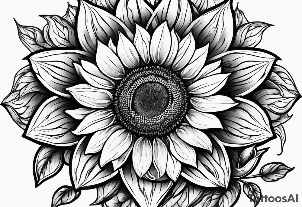 Sunflower infinity symbol tattoo idea