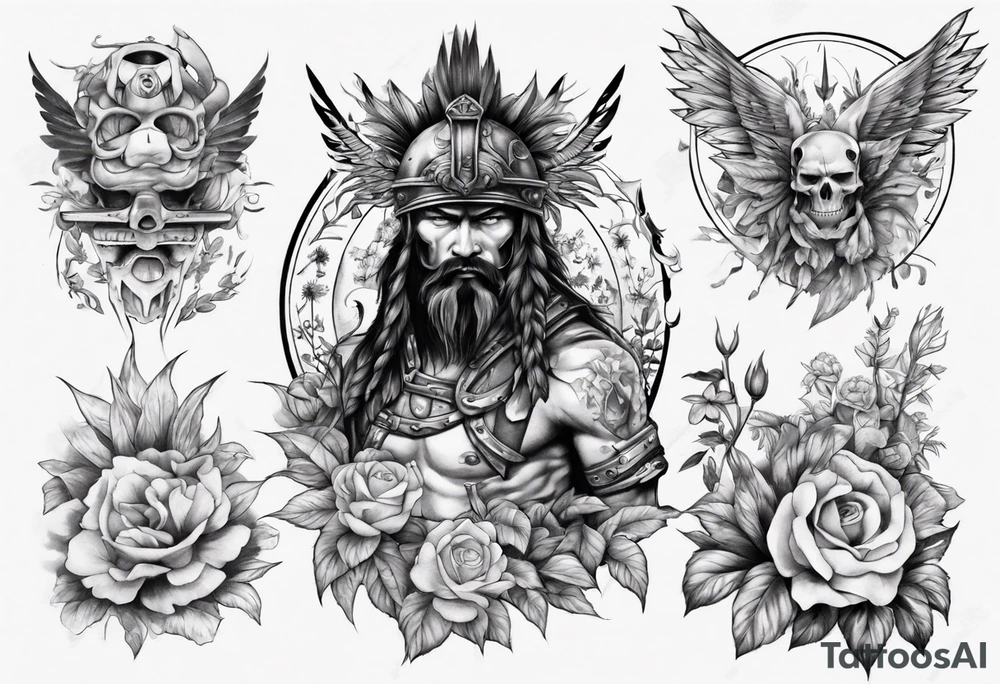 Warrior in the garden tattoo idea