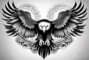 Arm sleeve eagles tattoo idea