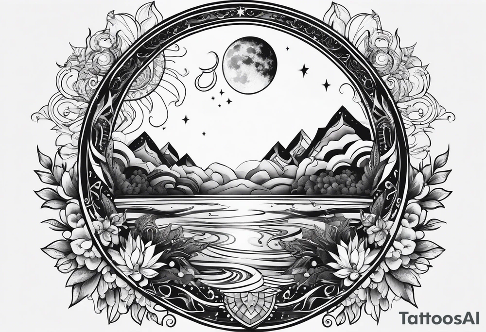 moon and sun tattoo idea