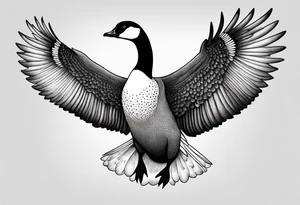 canadian goose preparing to fly tattoo idea