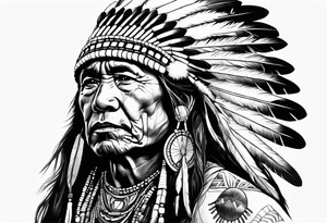 Tohono Oʼodham Native American tribe tattoo idea