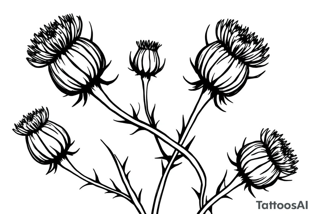 thistle minimalist for hand tattoo idea