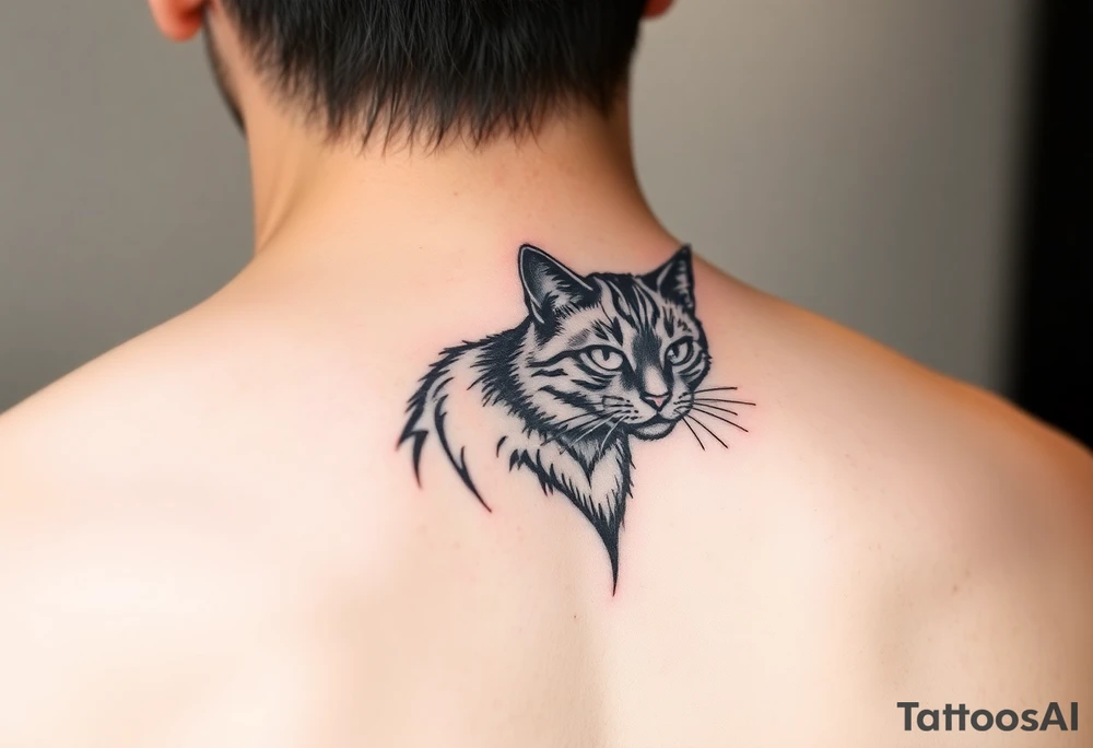 black cat tattoo idea