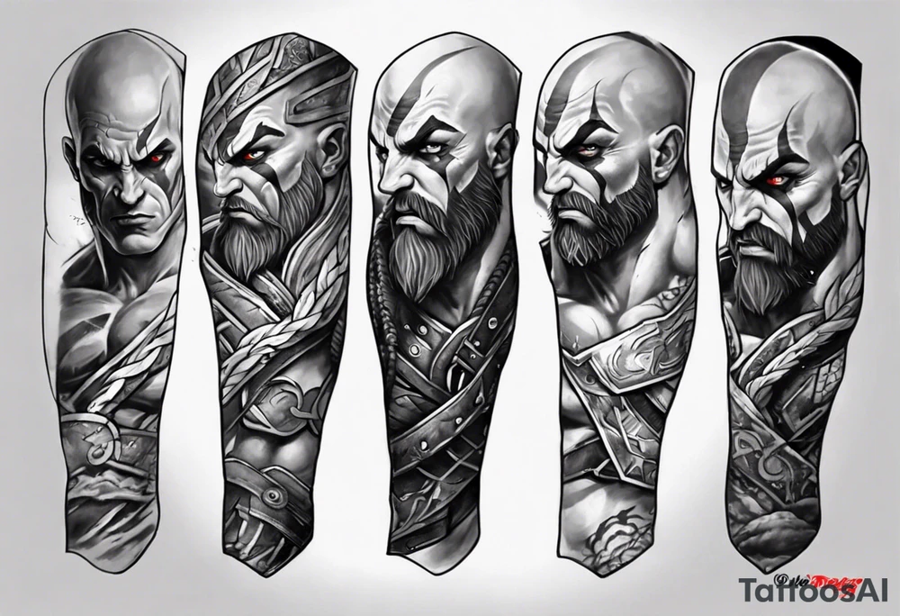 full arm sleeve tattoo
angry kratos from god of war
betrayal theme
clouds and thunder tattoo idea