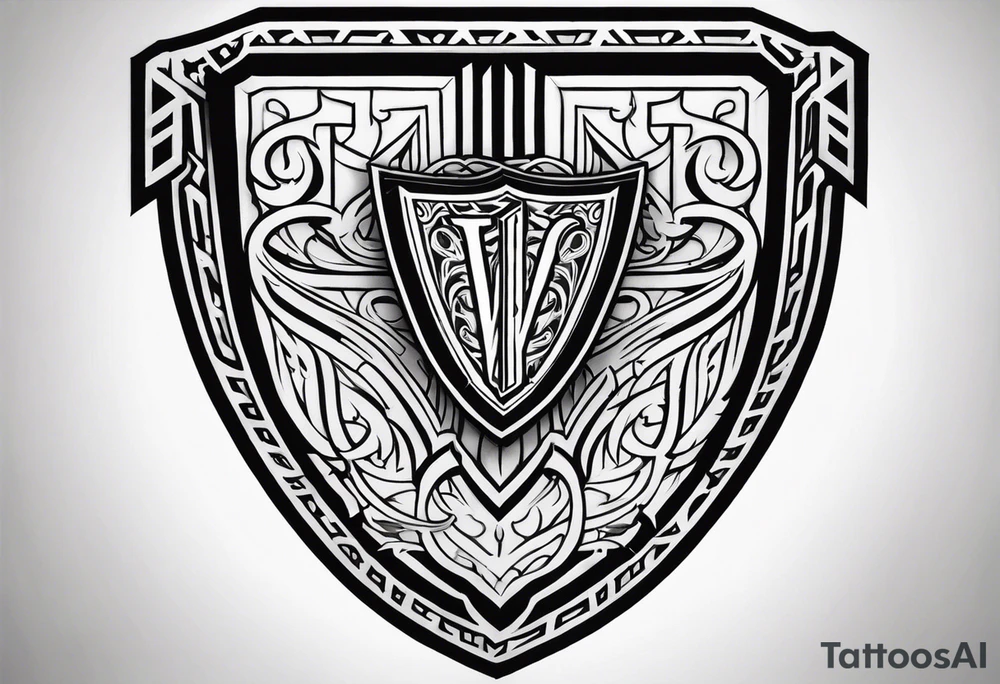 Valhalla steps shield tattoo idea
