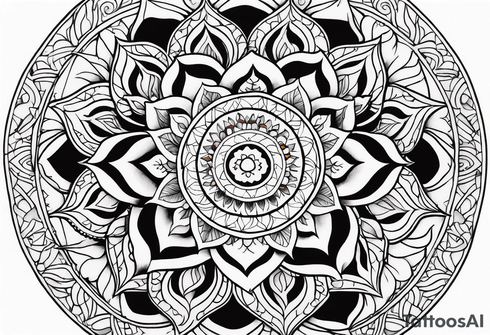 male mandala Knee tattoo in fall colors tattoo idea