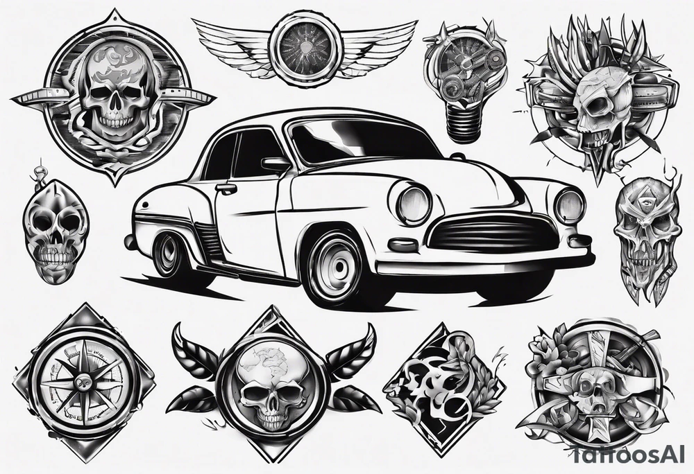 Car parts tattoo idea
