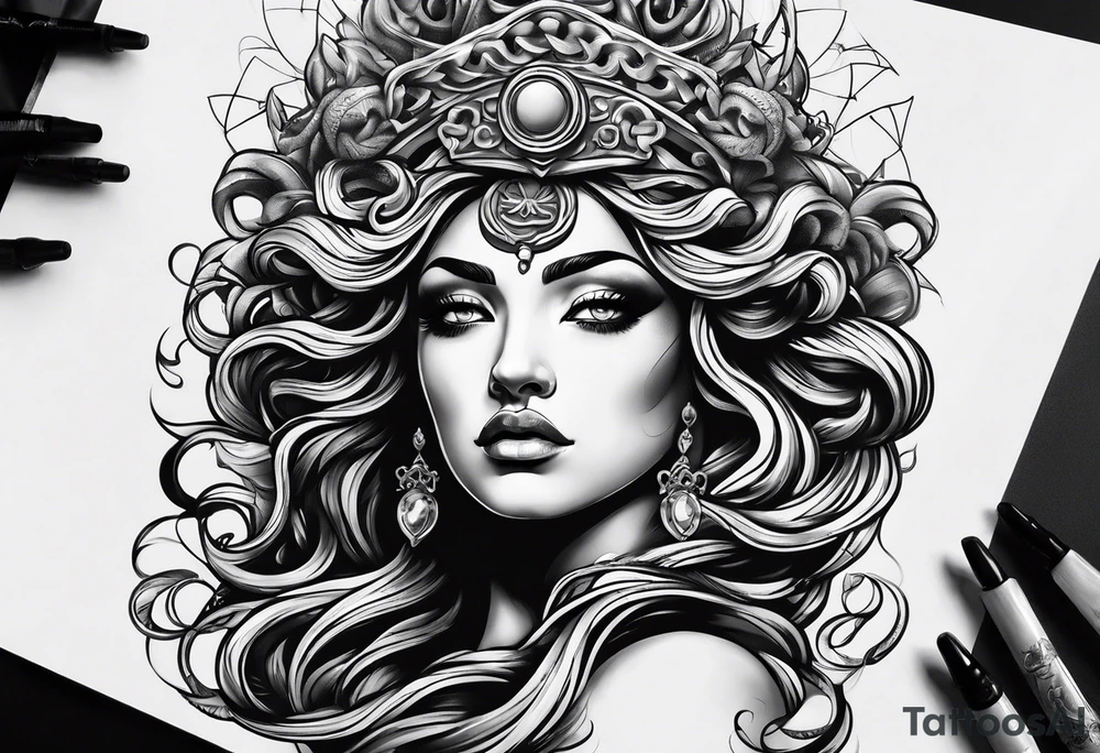 cabeça da medusa tattoo idea