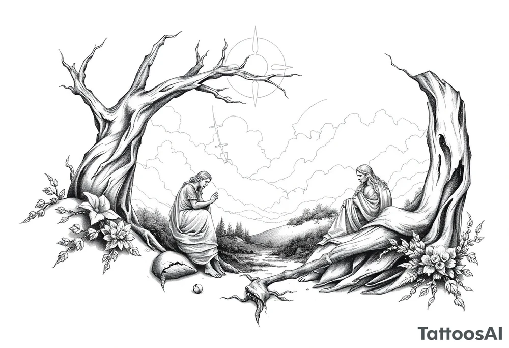 biblical inspired tattoo

large scene tattoo idea