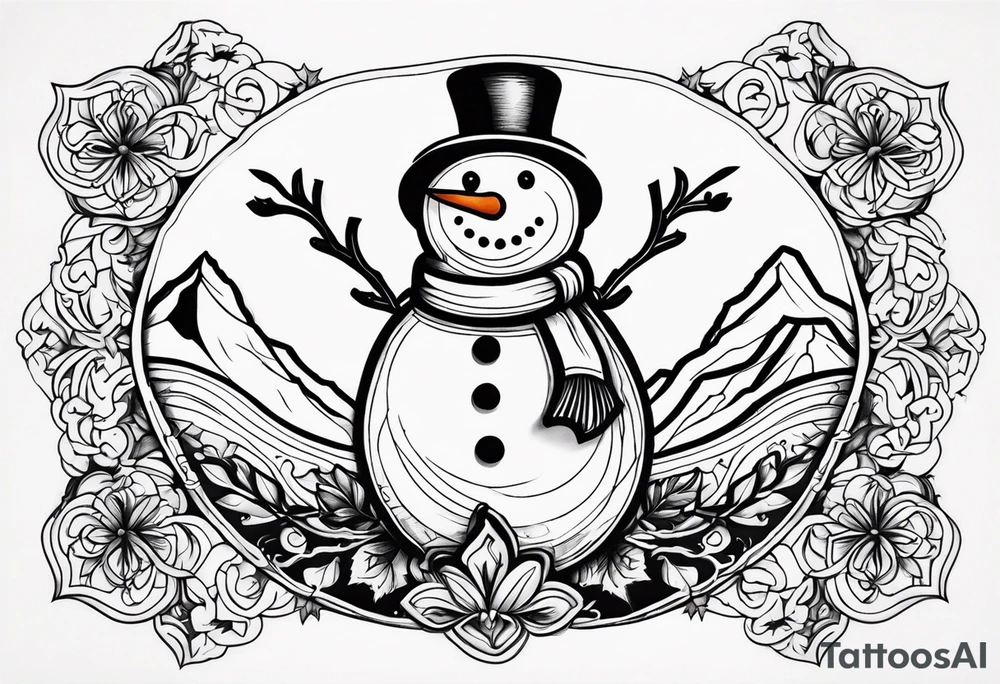 snowman tattoo idea