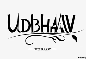 create simple and plain text tattoo which says Udbhav - a new beginning along with date 29.10.2015 tattoo idea