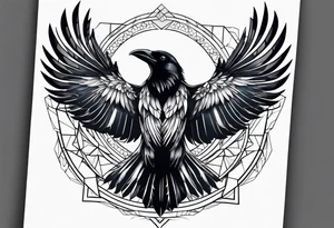 crow with open wings tattoo idea