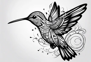 one hummingbird tattoo idea