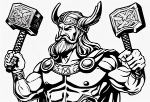 God Thor with a hammer tattoo idea