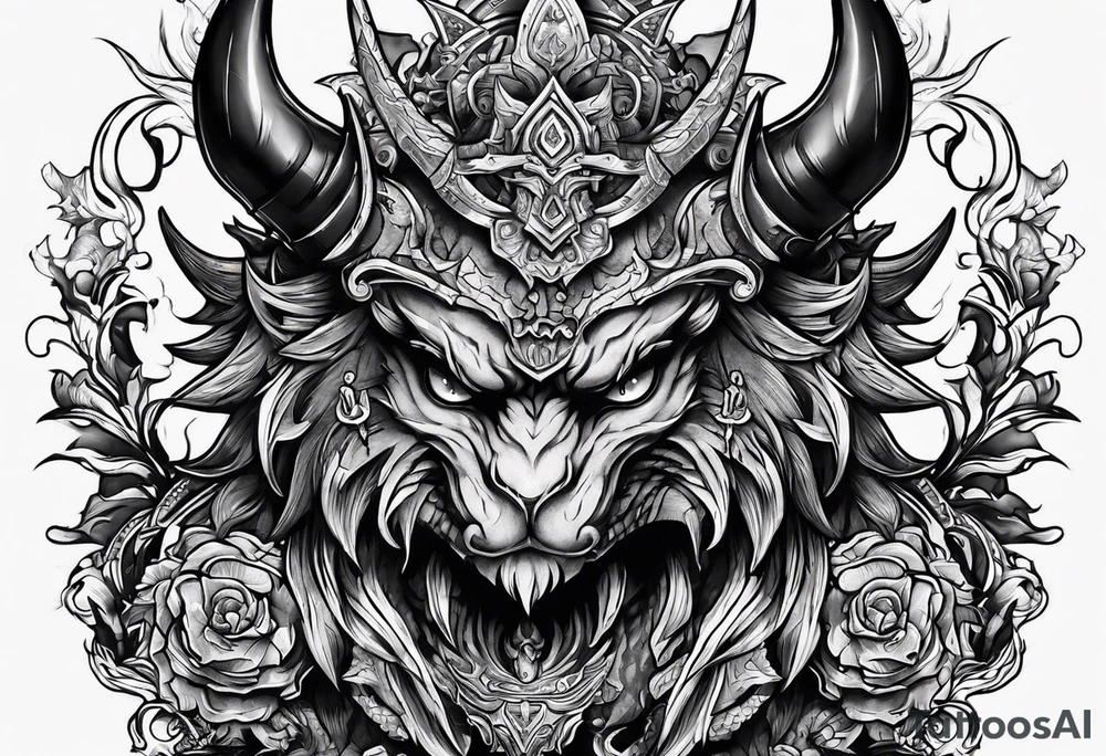Military demon tattoo idea