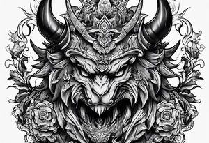 Military demon tattoo idea