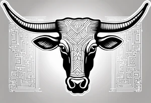 cybersigilism mean Longhorn with state of texas behind it 
With “512” on top of head tattoo idea
