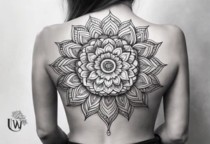 Mandala flower full back tattoo tattoo idea