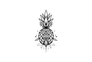 Pineapple Pubic crown
 diamond vagina and anus tattoo idea