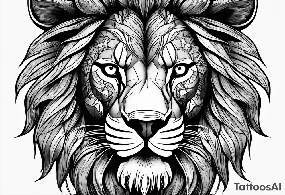 lion showing teeth tattoo idea