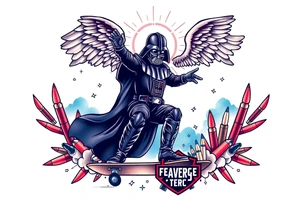 darth vader skateboarding, heaven, outdoors, Harley Davidson, bullets, puzzle red & blue colors

WORDS "Seth J. Carter"
12/29/88-01/06/24 tattoo idea