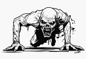 zombie crawling tattoo idea