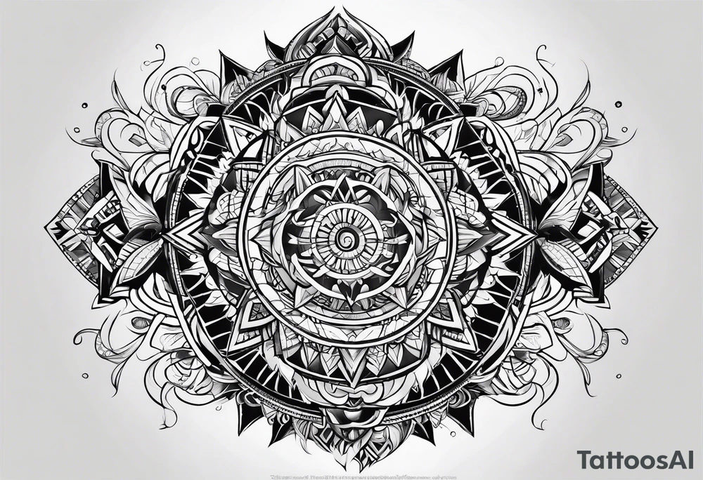 tribal with mathematical designs tattoo idea