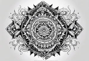 tribal with mathematical designs tattoo idea