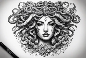 Medusa in her hand the head of Perseo tattoo idea