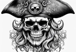 Pirate skull with tentacles tattoo idea