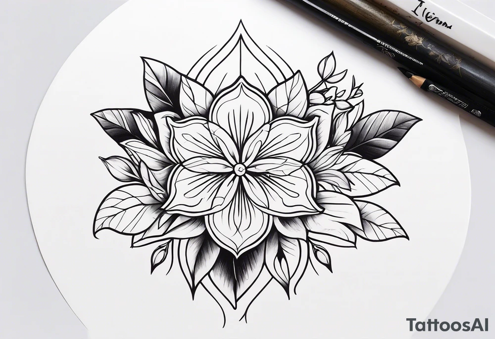 ornaments of flowers tattoo idea