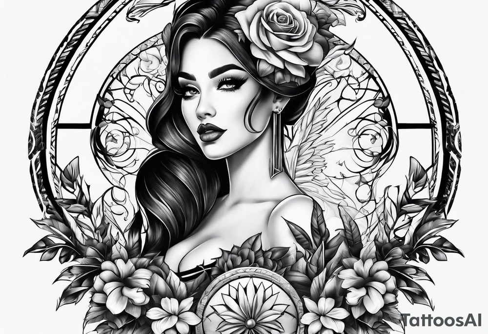 The name Darlene on chest tattoo idea