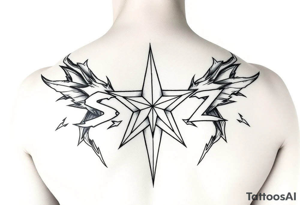 Edgy cybersigilism “Starz” tattoo idea