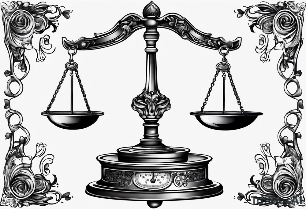 Balance scales tattoo idea
