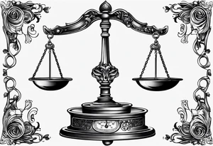 Balance scales tattoo idea