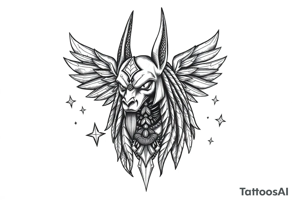 anubis,stars tattoo idea