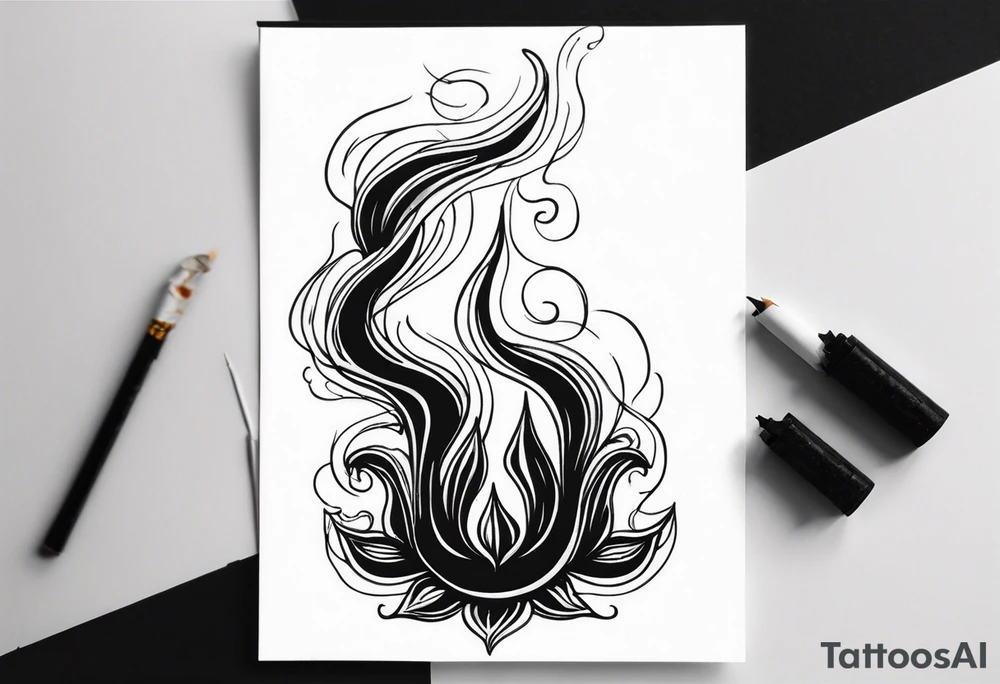 Draw me black smoke coming out of a cigarette tattoo idea