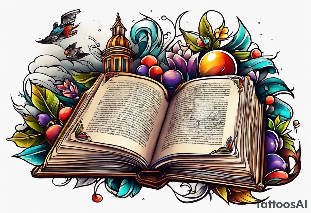 pile of books tattoo idea
