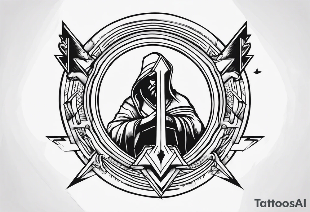 God under an up arrow tattoo idea