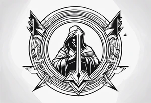 God under an up arrow tattoo idea